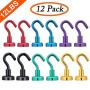 Youngneer 12pcs Magnetic Hooks Heavy Duty 12LB Colored Small Neodymium Rare Earth Magnets Hangers for Refrigerator Kitchen Indoor Outdoor