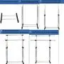 Kaluo Foldable Adjustable Clothes Drying Rack Hanger Double Pole Rail Rod with Shoe Rack and 4 360 degree wheels(2 with lock),US Stock Kaluo Foldable Adjustable Clothes Drying Rack Hanger Double Pole Rail Rod with Shoe Rack and 4 360 degree wheels(2 with lock),US Stock