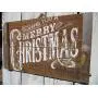 Vintage look MERRY CHRISTMAS Chalk Couture style old time font jute hanger antique style primitive style. weathered wood sign Vintage look MERRY CHRISTMAS Chalk Couture style old time font jute hanger antique style primitive style. weathered wood sign