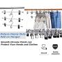 Amber Home Heavy Duty Add On Metal Pants Skirt Hangers, Chrome Stackable Hanger with 2-Adjustable Clips for Trousers, Jeans, Slack, Clothes 12 Pack