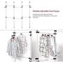 Yosooo DIY Scalable Garment Rack,4 Rods Height Adjustable Heavy Duty Freestanding Coat Rack Hanger Tools for Clothes Storage Organizer Wardrobe Indoor Laundry