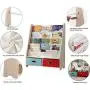 SEIRIONE Kids Book Rack, 4 Sling Bookshelf, 2 Storage Boxes and Toys Organizer Shelves, Beige SEIRIONE Kids Book Rack, 4 Sling Bookshelf, 2 Storage Boxes and Toys Organizer Shelves, Beige