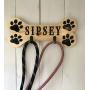 Personalized Dog Leash Holder, Personalized Leash Hanger, Pet Name Sign, Pet Collar Holder, Pet Leash Holder, Custom Leash Holder, Paw Print