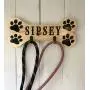 Personalized Dog Leash Holder, Personalized Leash Hanger, Pet Name Sign, Pet Collar Holder, Pet Leash Holder, Custom Leash Holder, Paw Print