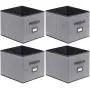 Onlyeasy Cloth Storage Bins Foldable Cube Storage Bin 4 Pack - Fabric Cube Organizers Container Drawers with Dual Handles for Shelves, 13 x 15 x 13 inch, Linen-Like Grey, 7MXDBXL04PLP Onlyeasy Cloth Storage Bins Foldable Cube Storage Bin 4 Pack - Fabric Cube Organizers Container Drawers with Dual Handles for Shelves, 13 x 15 x 13 inch, Linen-Like Grey, 7MXDBXL04PLP