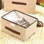 Foldable Storage Boxes Clothes Storage Bag Organizer with Handles Storage Basket with Linen Fabric, Closet Shelf Drawers 2 Packs ((Off-White) (Light-Green))