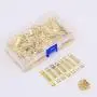 Rustark 120Pcs Golden Stainless Steel Sawtooth Picture Hangers Frame Hanging Hangers Double Hole with Screws for Picture Painting Frame Cross-stitch