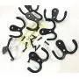 20 Pieces Double Prong Robe Hook Rustic Hooks Retro Cloth Hanger Coat Hanger Wall Mounted Hook with 44 Pieces Screws (Black color)