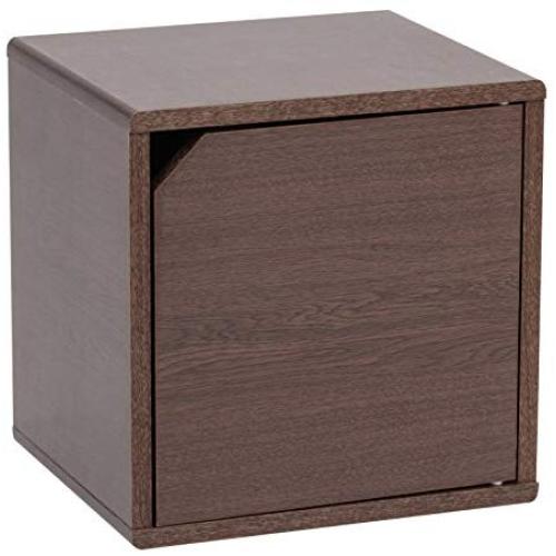 IRIS USA QR-34D Wood Storage Cube with Door, 1 Pack, Brown