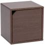 IRIS USA QR-34D Wood Storage Cube with Door, 1 Pack, Brown