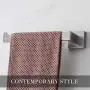 VELIMAX Premium Stainless Steel Hand Towel Holder Square Towel Ring Towel Hanger Wall Mounted for Bathroom Contemporary Style, Brushed Finish, Left Opening