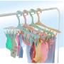 10PCS 8-Clips Underwear Socks Hangers Multi Function Clothing Drying Rack Wardrobe Storage Clothes Hanger Organizer Clothespin Random Color