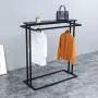 WZP Clothing Display Rack Nordic Clothing Store Display Stand,Creative Wrought Iron Double Row Coat Rack,Simple Fashion Floor Hanger Floor-Standing/Black / 120cm