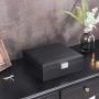Jewelry Boxes Organizer 40 Section Display Tray Storage Case Drawer 2 Layers Large Mirror Girls Teens Women Holder for Earring Ring Necklace Bracelet PU Leather Black SSH01B