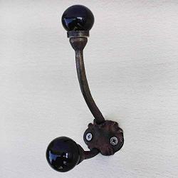 Indianshelf Handmade 1 Artistic Vintage Black Iron Solid Clothes Hooks Hangers/Utlility Hooks