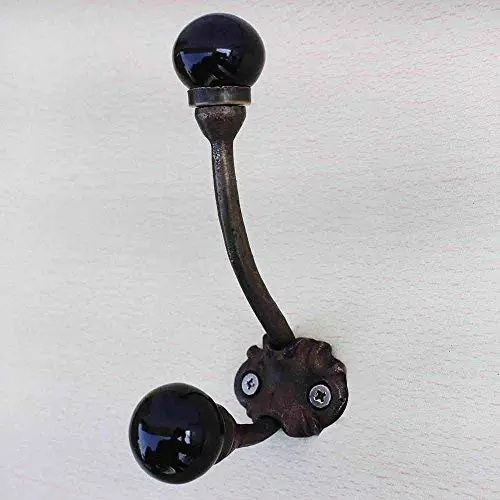 Indianshelf Handmade 1 Artistic Vintage Black Iron Solid Clothes Hooks Hangers/Utlility Hooks Indianshelf Handmade 1 Artistic Vintage Black Iron Solid Clothes Hooks Hangers/Utlility Hooks