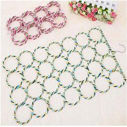 Foldable Scarf Hanger Multi Scarves Display Hang Ties Belt Organize Circle Storage Holder Clothes Hanger 5PC Random Color
