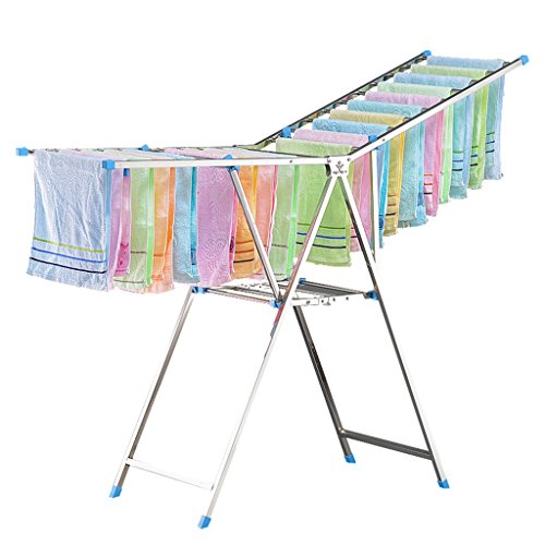 Yxsd Clothes Airer /160 cm Clotheshorse/Laundry Drying Hanger with Wings, Metal, Silver