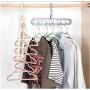 10pcs Random Color Multi-Function Nine-Hole Rotating Hanger Space Saving Folding Magic Clothes Hanger Wardrobe Drying Home Bedroom Storage Holder