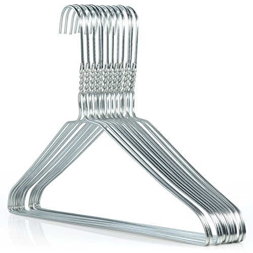 HANGERWORLD 20 Silver 16inch Metal 10 Gauge Wire Remat Galvanized Pants Bar Coat Clothes Garment Hangers HANGERWORLD 20 Silver 16inch Metal 10 Gauge Wire Remat Galvanized Pants Bar Coat Clothes Garment Hangers