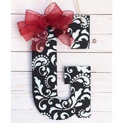 Monogram Door Hanger, Home Décor, Damask Door Sign