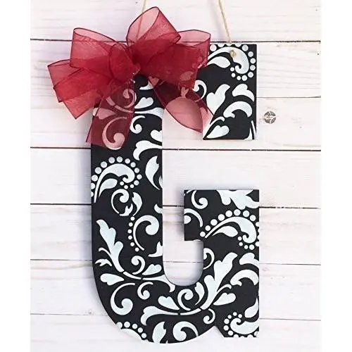 Monogram Door Hanger, Home Décor, Damask Door Sign Monogram Door Hanger, Home Décor, Damask Door Sign