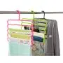 JINBEST Multi-Purpose Clothes Hanger Plastic 5 Layers Pants Trousers Hanger No Slip Storage Hanging Rack Closet Hangers (Green)