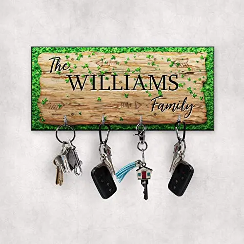 Personalized Family Key Hanger - Wall Key Holder - New Home Gift - Wedding Gift - Key Rack - Housewarming Gift - KH0009 Personalized Family Key Hanger - Wall Key Holder - New Home Gift - Wedding Gift - Key Rack - Housewarming Gift - KH0009