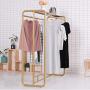 WZP Clothing Display Stand,Double-Sided Hanging Rod with Storage Board Clothing Display Stand,Household Coat Rack Hanger Bearing Strong/Golden / 120cm