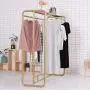 WZP Clothing Display Stand,Double-Sided Hanging Rod with Storage Board Clothing Display Stand,Household Coat Rack Hanger Bearing Strong/Golden / 120cm WZP Clothing Display Stand,Double-Sided Hanging Rod with Storage Board Clothing Display Stand,Household Coat Rack Hanger Bearing Strong/Golden / 120cm