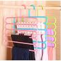5PC Random Color 5-Layer Clothes Hanger Drying Racks Multi-Functional Innovative Hanger Multi-Storey Scarf Racks Anti-Slip Pants Folder Decoration