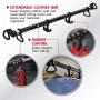 Rubbermaid 3346-20 Automotive Expandable Hanging Clothes Bar: Non-Slip Rubber Coated Car Rod with Accessory Hooks