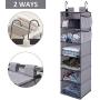 StorageWorks Hanging Closet Organizer, 6-Shelf Dorm Room Closet Organizers and Storage, Gray, 42”H x 12”W x 12”D