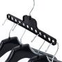 HANGERWORLD 6 Black 8.9inch Plastic Space Saving Closet Travel Multiple Garment Coat Clothes Hangers