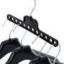 HANGERWORLD 6 Black 8.9inch Plastic Space Saving Closet Travel Multiple Garment Coat Clothes Hangers HANGERWORLD 6 Black 8.9inch Plastic Space Saving Closet Travel Multiple Garment Coat Clothes Hangers