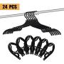 24 Pcs Travel Hangers - Portable Folding Clothes Hangers Travel Accessories Foldable Clothes Drying Rack for Travel (Black)