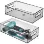 mDesign Plastic Storage Bin with Handles for Organizing Hand Soaps, Body Wash, Shampoos, Lotion, Conditioners, Hand Towels, Hair Accessories, Body Spray, Mouthwash - 14.5" Long, 2 Pack - Smoke Gray mDesign Plastic Storage Bin with Handles for Organizing Hand Soaps, Body Wash, Shampoos, Lotion, Conditioners, Hand Towels, Hair Accessories, Body Spray, Mouthwash - 14.5" Long, 2 Pack - Smoke Gray