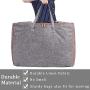 Waterproof Linen Fabric Clothes Storage Bag Organizer  with Reinforced Handle, Large Capacity Carrying Tote Bag with Sturdy Zipper for Moving, Comforter, Bedding, 3 Pack, Grey Under Bed Storage Bag