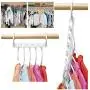 10pcs 5 Hole Magic Hanger Space Saving Hanger Plastic Cloth Hanger Hook Organizer Wardrobe Save Practical Hook Closet Organizer Tool