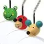 HANGERWORLD 18 White 11.8inch Kids Wooden Clip Coat Clothes Hangers with Mixed Colored Animal Head Design HANGERWORLD 18 White 11.8inch Kids Wooden Clip Coat Clothes Hangers with Mixed Colored Animal Head Design