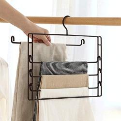 Shirt/Dress Hangers Pack of 2 Detachable Clothes Pants Hangers 5 Layers Aluminum Alloy Pant Slack Hangers Closet Storage Organizer for Pants Jeans Scarf Suit Hangers