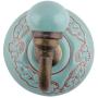 Indianshelf Handmade 1 Artistic Vintage Green Ceramic Leaf Etched Key Hooks Holders/Wall Hooks for Towels
