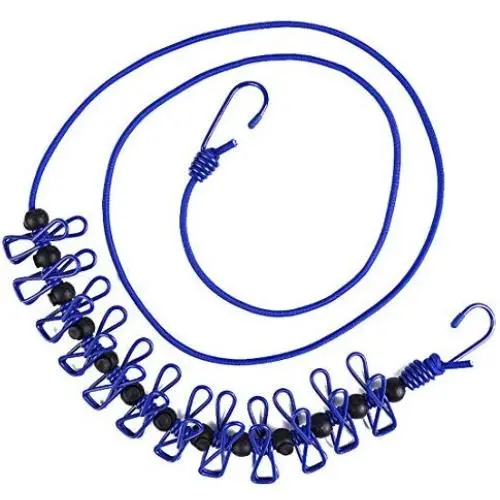 whatswhats Retractable Portable Laundry Clothesline Beach Camping Travel Clothes Drying Rack Hanger with 12 Clothespins for Outdoor Indoor (Blue) whatswhats Retractable Portable Laundry Clothesline Beach Camping Travel Clothes Drying Rack Hanger with 12 Clothespins for Outdoor Indoor (Blue)