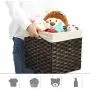 SONGMICS Set of 3 Rattan-Style Storage Baskets Bins, Storage Cubes, Indoor Collapsible Toy Organizer, 27L Decorative Bins with Metal Frame and Handles, Bedroom Closet Laundry Room, Brown URRB130BR SONGMICS Set of 3 Rattan-Style Storage Baskets Bins, Storage Cubes, Indoor Collapsible Toy Organizer, 27L Decorative Bins with Metal Frame and Handles, Bedroom Closet Laundry Room, Brown URRB130BR