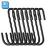 30-Pack 3 Inch S Shaped Hooks Heavy Duty S Hooks Hanging Hangers Pan Pot Holder Rack Hooks for Kitchen, Work Shop, Bathroom, Garden: Pans, Pots, Utensils, Plants, Clothes, Towels