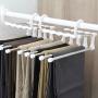 LIANGJUN Clothes Pants Magic Hanger Foldable Stainless Steel Multifunctional Drying Rack, White, 34X18.3X12.5cm (Size : Pack of 3)