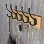 Dseap Wall Mounted Coat Rack: 16” Hole to Hole, Coat Hook Hanger with 5 Metal Hooks for Hanging Coats Towels Hats Clothes, Natural & Black Dseap Wall Mounted Coat Rack: 16” Hole to Hole, Coat Hook Hanger with 5 Metal Hooks for Hanging Coats Towels Hats Clothes, Natural & Black