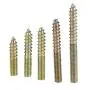 80pcs Hanger Bolts M5 Dowel Screw Iron Double Ended Screws Zinc Plating Self Tapping Threaded Rods Bars Studs Woodworking