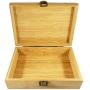 Bamboo Wood Hinged Cigar Storage Stash Boxes -8.5 x 6 x 2.5 Inches (Bear)