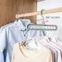 Magic Clothes Hanger,GTWCK 360 Degrees Rotating Multi-Function Nine Hole Hanger Plastic Non Slip Drying Rack for Home Bedroom (Nordic Beige)